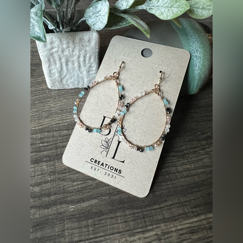 Gold Wire Wrapped Beaded Dangles!